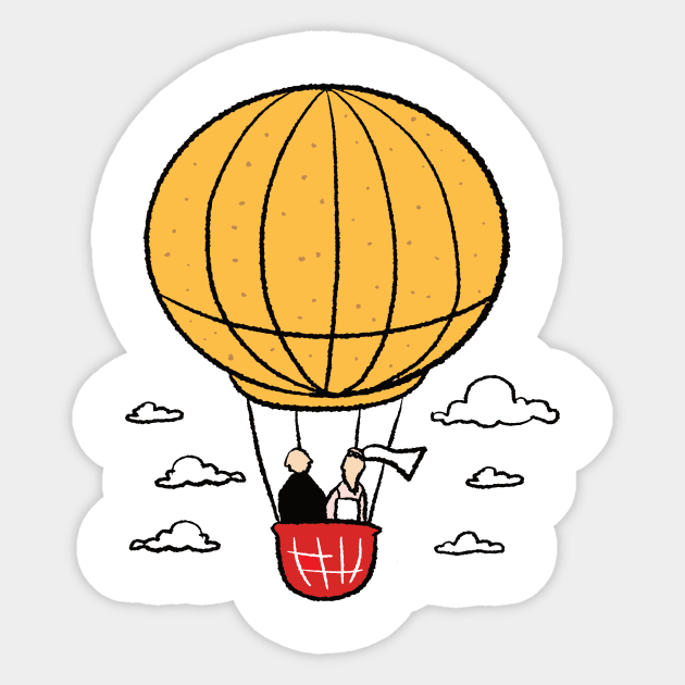 Hot Air Balloon Love Ride Balloon Ride Sticker by MooonTees